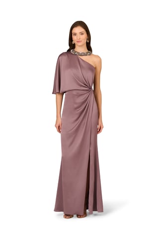 Crepe Back Satin Long Dress