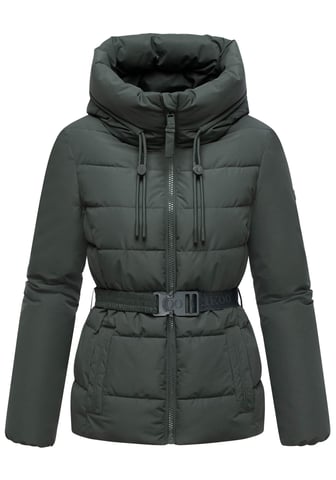 Marikoo women’s winter jacket Himee with waist belt & magnetic pockets