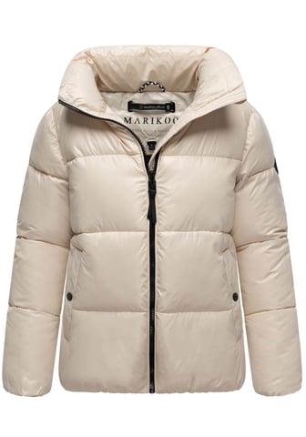 Marikoo women’s winter jacket Hazalee in puffer style with shiny look