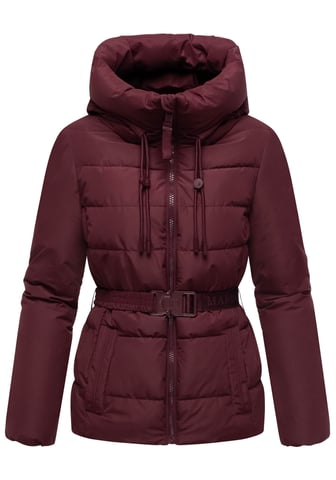 Marikoo women’s winter jacket Himee with waist belt & magnetic pockets