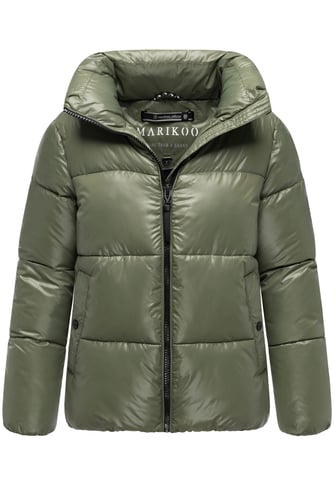 Marikoo women’s winter jacket Hazalee in puffer style with shiny look