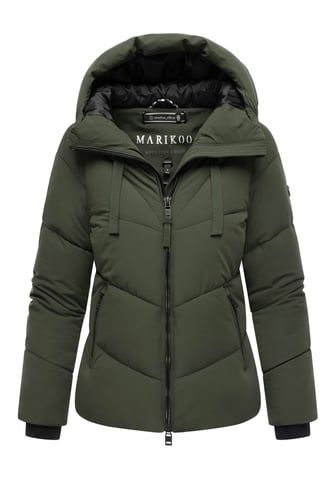 Marikoo women’s quilted winter jacket Kwamee with hood & two-way zip
