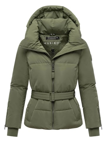 Marikoo women’s quilted jacket Aleyna with waist belt & magnetic closures