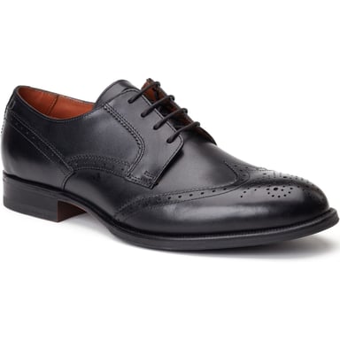 Base London Bell Leren Heren Zwarte Brogues Schoenen