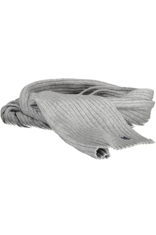 Ribbed Knit Scarf Gray