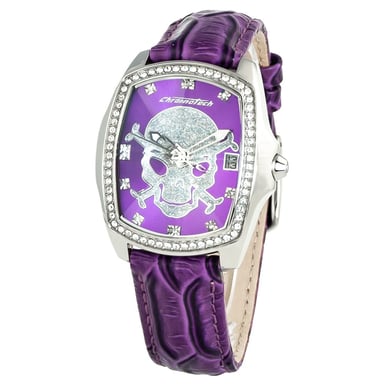 Skelet Paars Glitter Horloge
