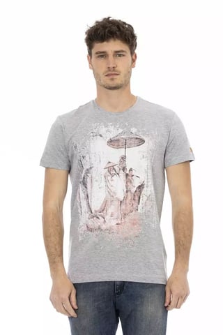 Grey Graphic Tee Casual Style