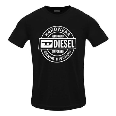 Diesel Mens Hardware Circle Logo T-Shirt (Black Caviar)