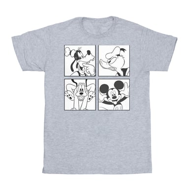 Disney Heren Mickey, Donald, Goofy en Pluto Boxed T-shirt (Sportgrijs)