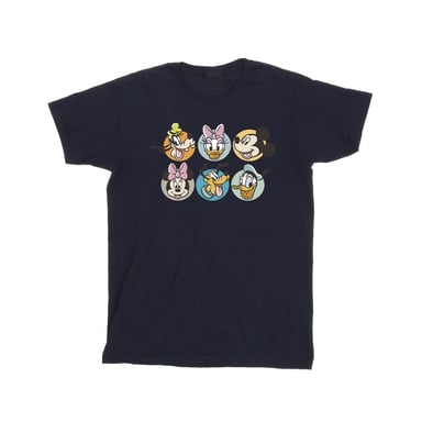Disney Mens Mickey Mouse And Friends Faces T-Shirt (Navy Blue)