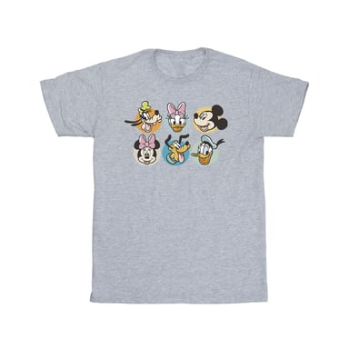 Disney Mens Mickey Mouse And Friends Faces T-Shirt (Sports Grey)