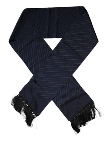 Silk Scarf Diagonal Pattern Fringe