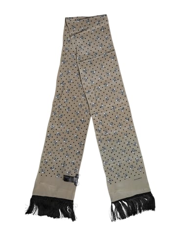 Skull Print Fransad Scarf