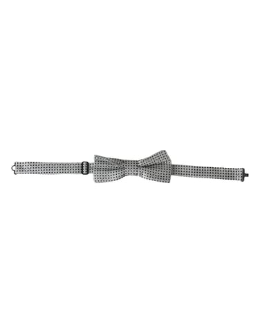 Grey Polka Dot Bow Tie