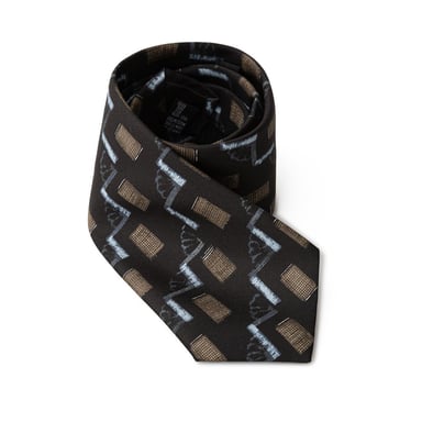 Geometric Pattern Silk Necktie