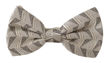 Beige Geometric Bow Tie