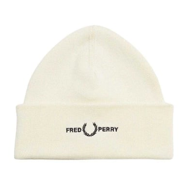 Fred Perry Classic Logo Beanie (White)