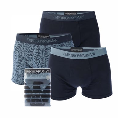 Emporio Armani Boxershorts i ekologisk bomull för herrar (Förpackning med 3 st) (Grå/Svart)