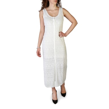 Lace Midi Dress Button Front