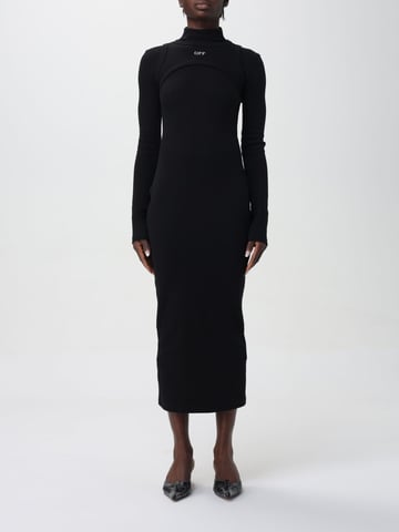 Ribbed Knit Mock Neck Fitted Dress