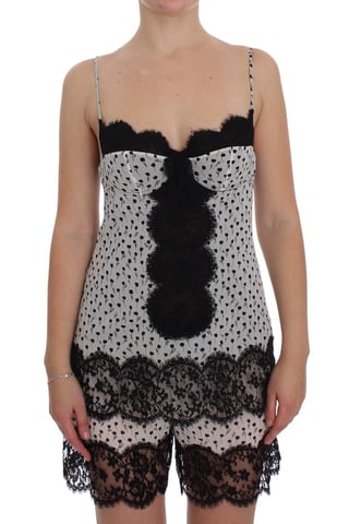 Dolce Gabbana Slip Dress Floral Print Lace Trim