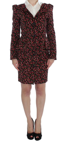 Floral Print Mini Dress Collared Long Sleeve