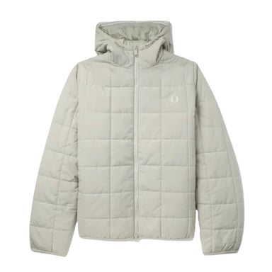 Fred Perry Mens Grid Insulated Padded Jacket (Oyster)