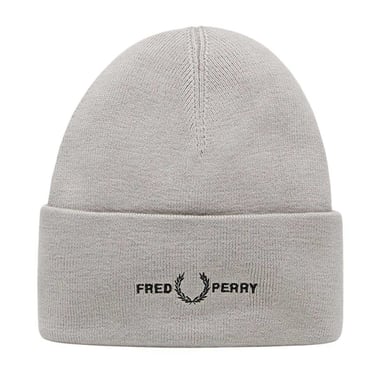 Fred Perry Unisex Adult Graphic Logo Beanie (Concrete)