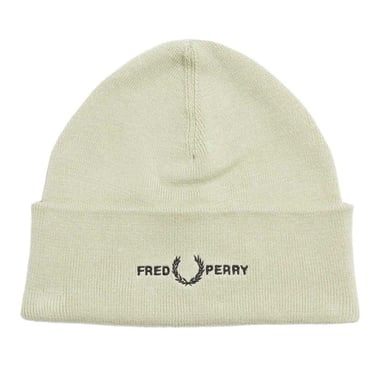 Fred Perry Unisex Adult Graphic Logo Beanie (Oyster)