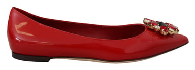 Patent Leather Ballerinas Red Crystal