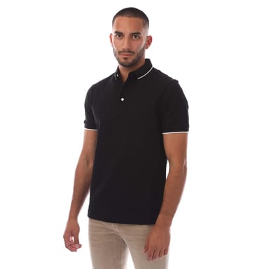 Emporio Armani Herr Eagle Jacquard polotröja (Svart)