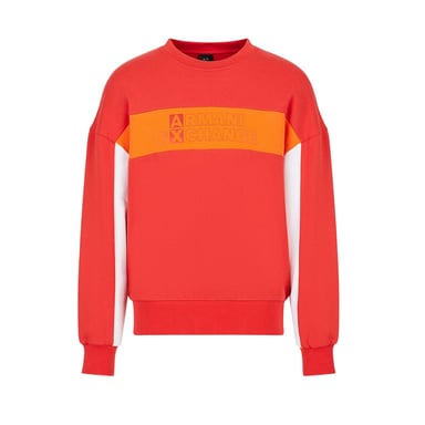 Armani Exchange Mens Crew Neck Sweatshirt (Red/White/Orange)