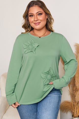 Blommönster Långärmad Topp