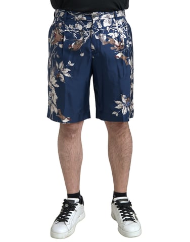 Bird Print Silk Shorts