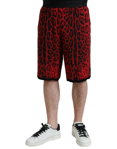 Red Leopard Print Shorts Style Pan75018