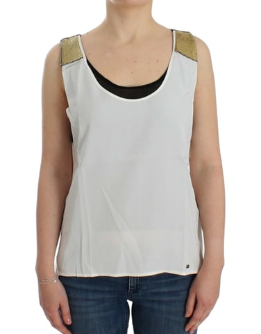 Sequined Shoulder Sleeveless Top