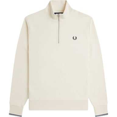 Fred Perry Mens Half Zip Sweatshirt Ecru