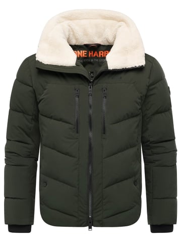 Stone Harbour heren gewatteerde jas Ansello met teddyfleece kraag en fleecevoering