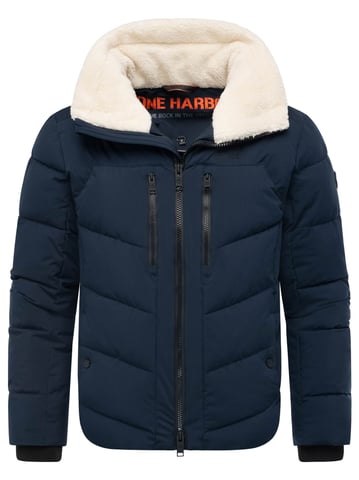 Stone Harbour heren gewatteerde jas Ansello met teddyfleece kraag en fleecevoering