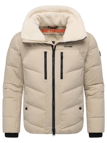 Stone Harbour heren gewatteerde jas Ansello met teddyfleece kraag en fleecevoering