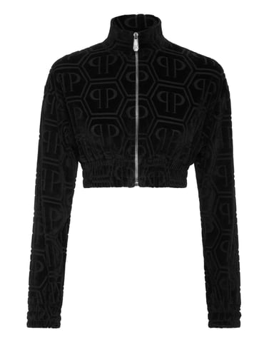 Cropped Tracksuit Jacket Jacquard Monogram