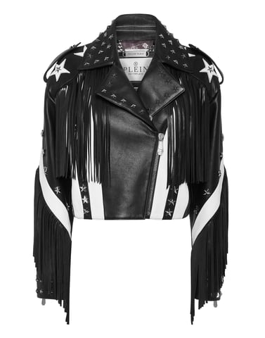 Vintage Leather Moon Biker With Fringes America