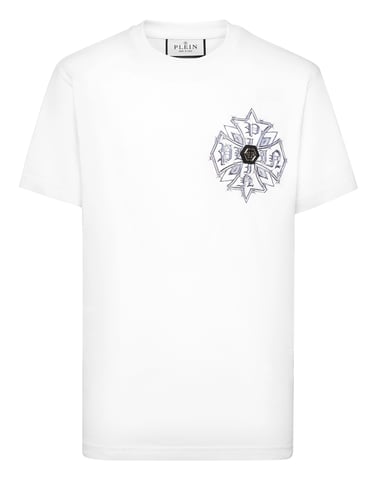 Rundhalsad T-shirt med Truck Gothic Pleinmönster