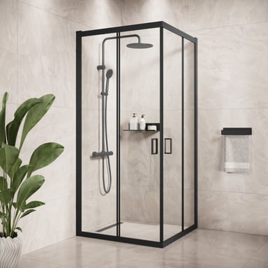 Badplaats Douchecabine dakota 80 x 80 x 190 cm zwart douchewand met