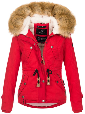 Navahoo Women’s Winter Jacket Pearl – Short Parka with Teddy Fleece & Detachable Faux Fur Collar