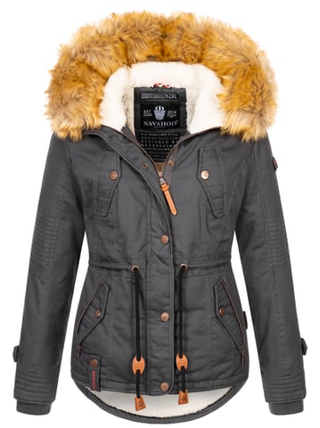 Navahoo Women’s Winter Jacket Pearl – Short Parka with Teddy Fleece & Detachable Faux Fur Collar
