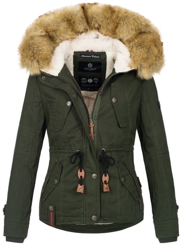 Navahoo Women’s Winter Jacket Pearl – Short Parka with Teddy Fleece & Detachable Faux Fur Collar