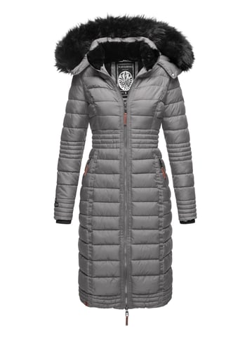 Navahoo Women’s Winter Coat Umay – Long Quilted Jacket with Detachable Hood & Faux Fur