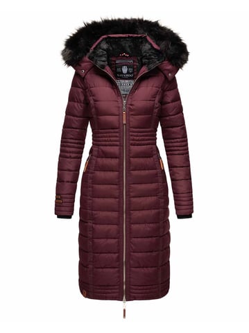 Navahoo Women’s Winter Coat Umay – Long Quilted Jacket with Detachable Hood & Faux Fur