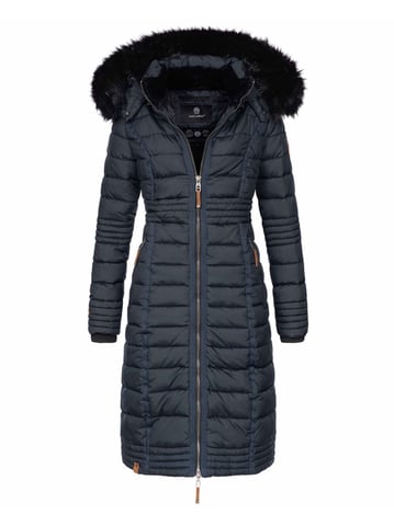 Navahoo Women’s Winter Coat Umay – Long Quilted Jacket with Detachable Hood & Faux Fur